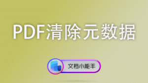 PDF清除元数据